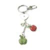 Zinc Alloy with Crystal and enamel pewter keyring, 85mm approx 22mm ring, Sold by Bag