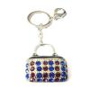 Zinc Alloy with Crystal and enamel pewter keyring, 80mm approx 30mm ring, Sold by Bag