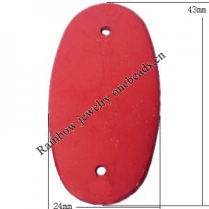 Imitate Wood Acrylic Beads, Flat Oval 24x43mm Hole:2mm, Sold by Bag