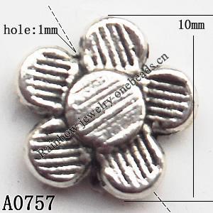 Flower Zinc Alloy Jewelry Findings Lead-free 10mm hole=1mm Sold per pkg of 1000