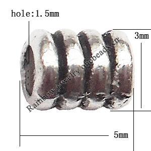 Helix Zinc Alloy Jewelry Findings Lead-free 5x3mm hole=1.5mm Sold per pkg of 4000