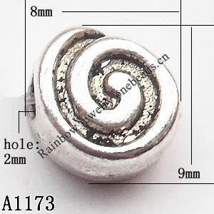 Twist Zinc Alloy Jewelry Findings Lead-free 8x9x5mm hole=2mm Sold per pkg of 800