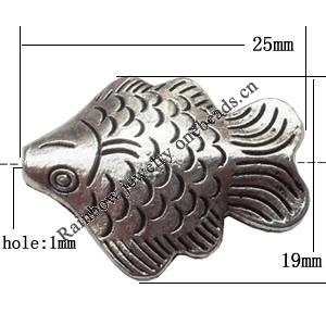 Animal Zinc Alloy Jewelry Findings Lead-free 25x19x7mm hole=1.5mm Sold per pkg of 150