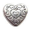 Heart Zinc Alloy Jewelry Findings Lead-free 11mm hole=1mm Sold per pkg of 800