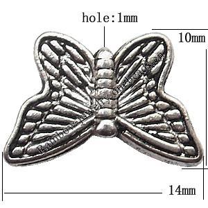 Animal Zinc Alloy Jewelry Findings Lead-free 14x10mm hole=1mm Sold per pkg of 1000