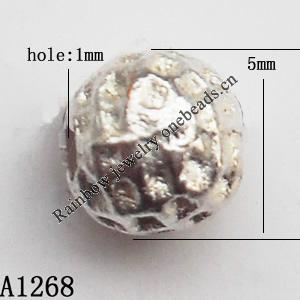 Round Zinc Alloy Jewelry Findings Lead-free 5mm hole=1mm Sold per pkg of 2000