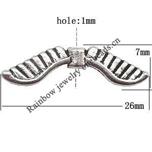 Zinc Alloy Jewelry Findings Lead-free 26x7mm hole=1mm Sold by KG