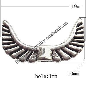 Zinc Alloy Jewelry Findings Lead-free 10x19mm hole=1mm Sold by KG