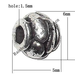 Zinc Alloy Jewelry Findings Lead-free 5x6mm hole=1.5mm Sold per pkg of 1500