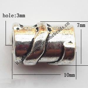 Tube Zinc Alloy Jewelry Findings Lead-free 10x7mm hole=3mm Sold per pkg of 600