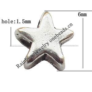 Star Zinc Alloy Jewelry Findings Lead-free 6mm hole=1.5mm Sold per pkg of 4000