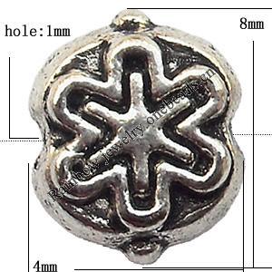 Zinc Alloy Jewelry Findings Lead-free 8x4mm hole=1mm Sold per pkg of 1000