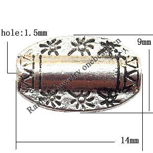 Twist Zinc Alloy Jewelry Findings Lead-free 14x9mm hole=1.5mm Sold per pkg of 800