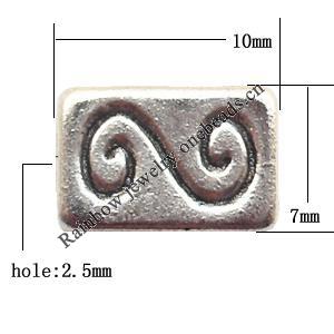 Rectangle Zinc Alloy Jewelry Findings Lead-free 10x7mm hole=2.5mm Sold per pkg of 400