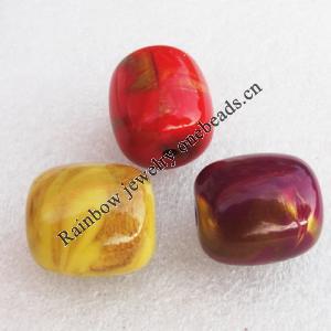 Solid Acrylic Beads, Mix color Drum 21x24mm hole:3mm, Sold by Bag