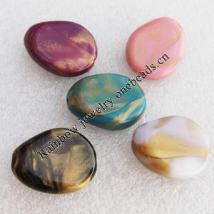 Solid Acrylic Beads, Mix color 24x19x8mm hole:2mm, Sold by Bag