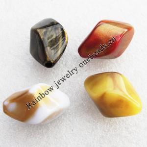 Solid Acrylic Beads, Mix color 17x30mm hole:3mm, Sold by Bag