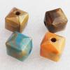Solid Acrylic Beads, Mix color Cube 16x16x16mm hole:3mm, Sold by Bag