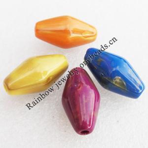 Solid Acrylic Beads, Mix color 16x30mm hole:3mm, Sold by Bag