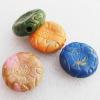 Solid Acrylic Beads, Mix color Flat Round 32x12mm hole:4.5mm, Sold by Bag