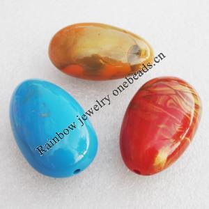 Solid Acrylic Beads, Mix color Flat Teardrop 18x26x41mm hole:3mm, Sold by Bag