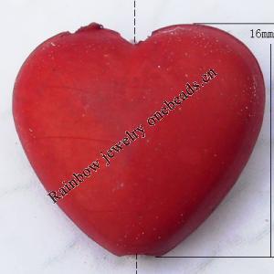 Imitate Wood Acrylic Beads, Heart 17x16mm, Sold by Bag