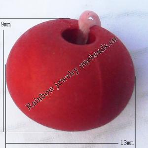 Imitate Wood Acrylic Beads, Round 13x9mm, Sold by Bag