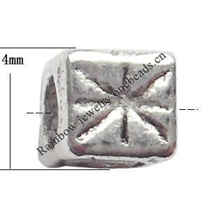 Square Lead-Free Zinc Alloy Jewelry Findings 4mm hole=2mm Sold per pkg of 2000