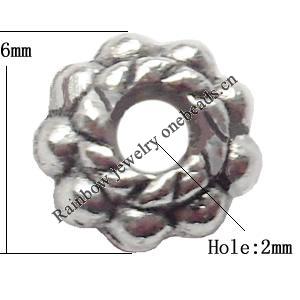 Lead-Free Zinc Alloy Jewelry Findings 6mm hole=2mm Sold per pkg of 3000