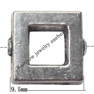 Square Lead-Free Zinc Alloy Jewelry Findings 9.5mm hole=1mm Sold per pkg of 800