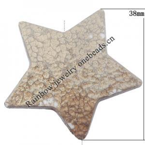 Imitate Gemstone Acrylic Beads, Star 38mm Hole:2mm, Sold by Bag
