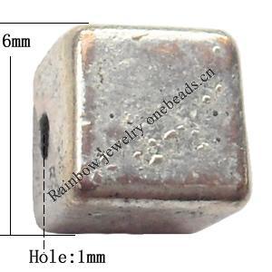 Tibetan Lead-Free Zinc Alloy Jewelry Findings 6x6mm hole=1mm Sold per pkg of 1000