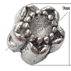 Tibetan Flower Lead-Free Zinc Alloy Jewelry Findings 9mm hole=3.5mm Sold per pkg of 400