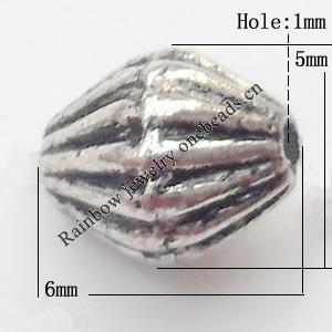 Tibetan Drum Lead-Free Zinc Alloy Jewelry Findings 6x5mm hole=1mm Sold per pkg of 2000