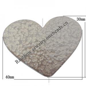 Imitate Gemstone Acrylic Beads, Flat Heart 40x30mm Hole:2mm, Sold by Bag