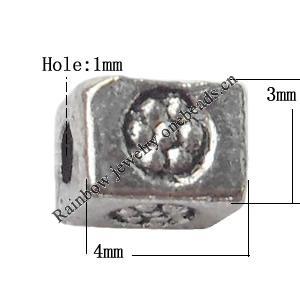 Tibetan Lead-Free Zinc Alloy Jewelry Findings 3x4mm hole=1mm Sold per pkg of 4000