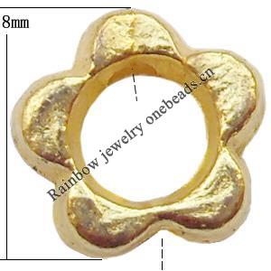 Tibetan Flower Lead-Free Zinc Alloy Jewelry Findings 8mm hole=1mm Sold per pkg of 1500