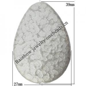 Imitate Gemstone Acrylic Beads, Flat Teardrop 39x27mm Hole:2mm, Sold by Bag