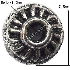 Tibetan Lead-Free Zinc Alloy Jewelry Findings 7.5mm hole=1.2mm Sold per pkg of 2000