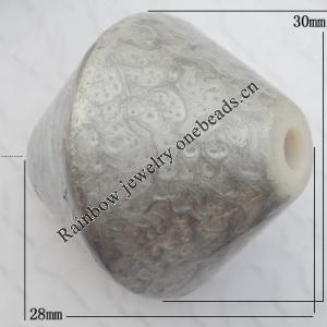 Imitate Gemstone Acrylic Beads, Bicone 30x28mm Hole:4mm, Sold by Bag