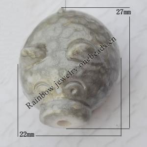 Imitate Gemstone Acrylic Beads, Animal 27x22mm Hole:3mm, Sold by Bag