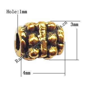 Tibetan Lead-Free Zinc Alloy Jewelry Findings 3x4mm hole=1mm Sold per pkg of 6000
