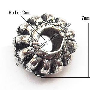 Tibetan Lead-Free Zinc Alloy Jewelry Findings 7x4mm hole=2mm Sold per pkg of 2000