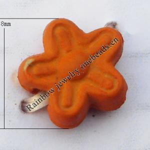 Imitate Wood Acrylic Beads, Flower 8x4mm Hole:1.5mm, Sold by Bag