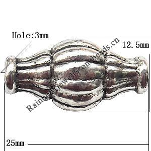 Tibetan Lead-Free Zinc Alloy Jewelry Findings 25x12.5mm hole=3mm Sold per pkg of 100