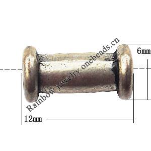 Tibetan Tube Lead-Free Zinc Alloy Jewelry Findings 12x6mm hole=1.5mm Sold per pkg of 700