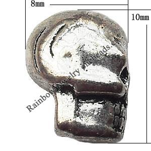 Tibetan Skeleton Lead-Free Zinc Alloy Jewelry Findings 10x8mm hole=1mm Sold per pkg of 700