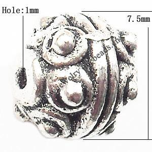 Tibetan Lead-Free Zinc Alloy Jewelry Findings 7.5x7.5mm hole=1mm Sold per pkg of 800