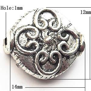 Tibetan Twist Lead-Free Zinc Alloy Jewelry Findings 14x12mm hole=1mm Sold per pkg of 400