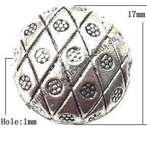 Tibetan Twist Lead-Free Zinc Alloy Jewelry Findings 17mm hole=1mm Sold per pkg of 100